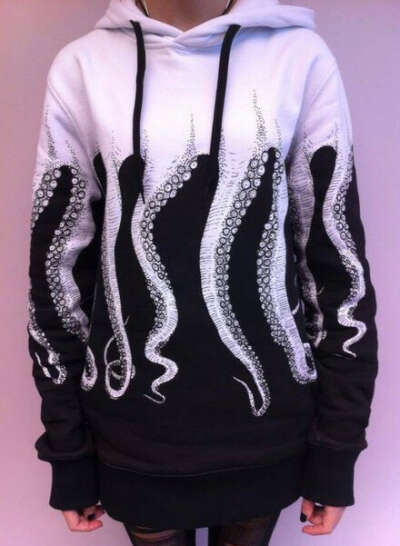 Octopus Hoodie - White