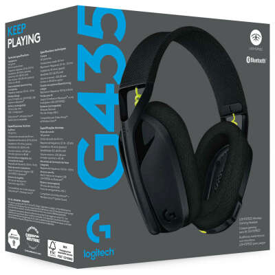Наушники Logitech G435, беспроводные, RGB-подсветка,  IP50