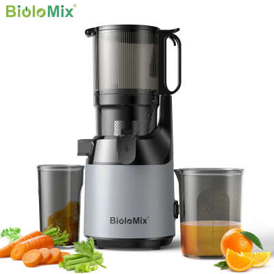 Соковыжималка BioloMix холодного отжима, с желобом подачи 130 мм, подходит для всего фруктов и овощей, высокий выход сока, соковыжималка для медленного жевания БЕСПЛАТНО BPA на AliExpress
