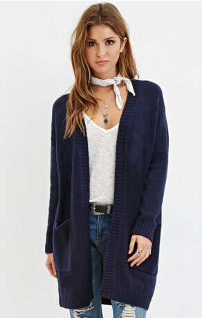 Longline Open-Front Cardigan