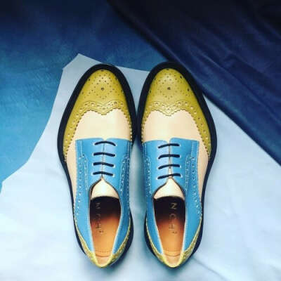 Citrine & Blue Derby Brogues – INCH2