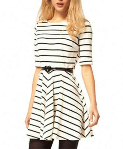 Skater Dress in Stripe Design
