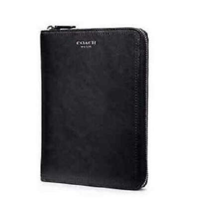 Coach Legacy Leather Full-Zip Planner Jacket in Black