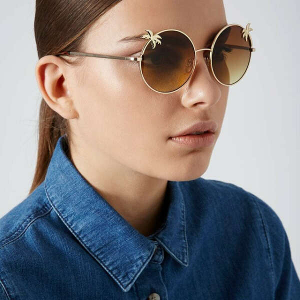 Palm Tree Round Sunglasses