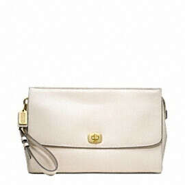Coach legacy pinnacle leather zip clutch with flap $228