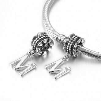 New Style Letter M Charm 925 Sterling Silver Pandora Compatible | Soufeel