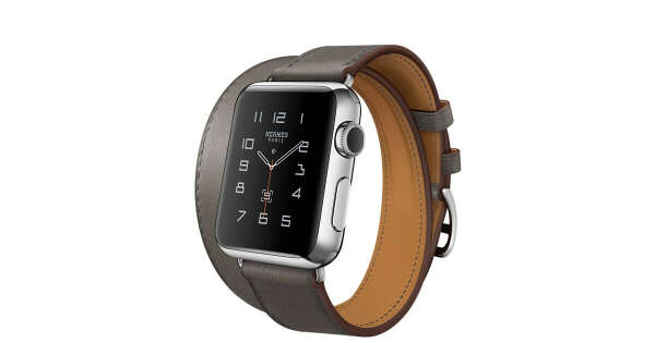 Apple Watch Hermès Double Tour, 38mm Stainless Steel Case with Etain Leather Band - Small/Medium