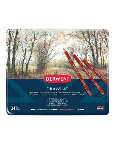 Набор цветных карандашей Derwent Drawing 24 цвета в металлической упаковке