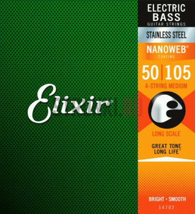Струны ELIXIR 14702 STEEL NANOWEB MEDIUM - (50-70-85-105)