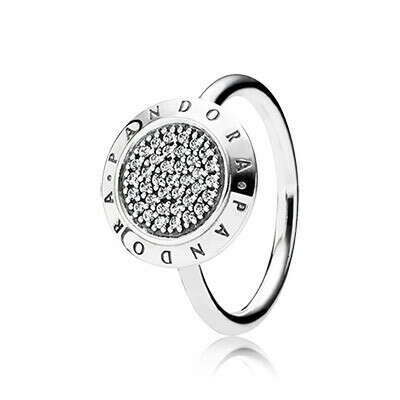 PANDORA | Кольцо из серебра с логотипом Pandora с кубическим цирконием (паве)