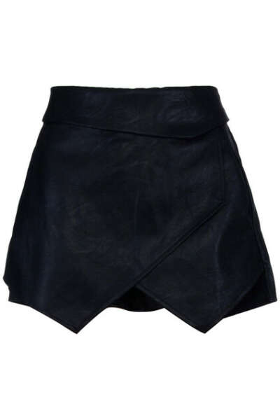 Fake Leather Black Shorts