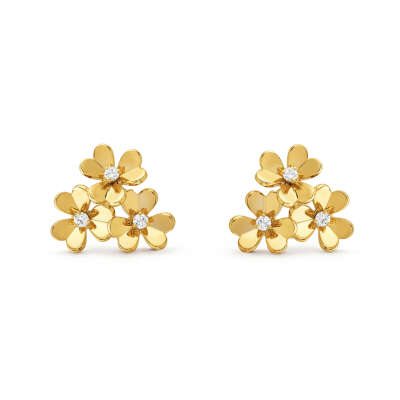 Серьги Frivole, 3 цветка, миниатюрная модель - VCARP2DV00 - Van Cleef & Arpels