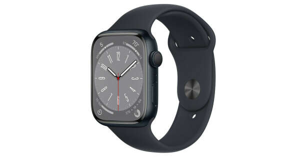 Apple Watch Series 8 GPS 45mm Midnight Aluminum Case with Midnight Sport Band - S/M