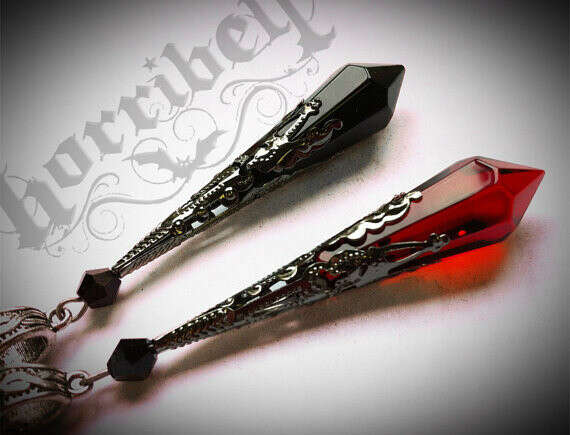 Glass Crystal Prism Pendant Necklace // Gothic Necklace // Wiccan Jewelry // Vampire Necklace