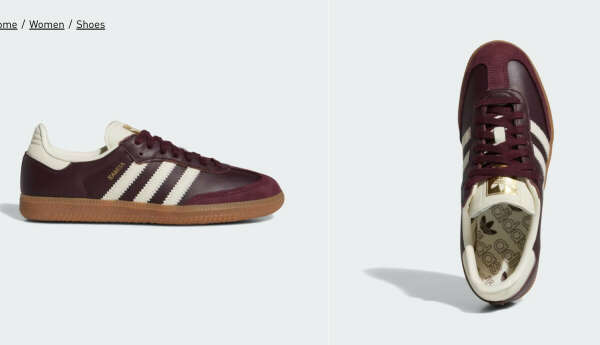 Adidas samba color Maroon / Cream White / Gold Metallic, size 35