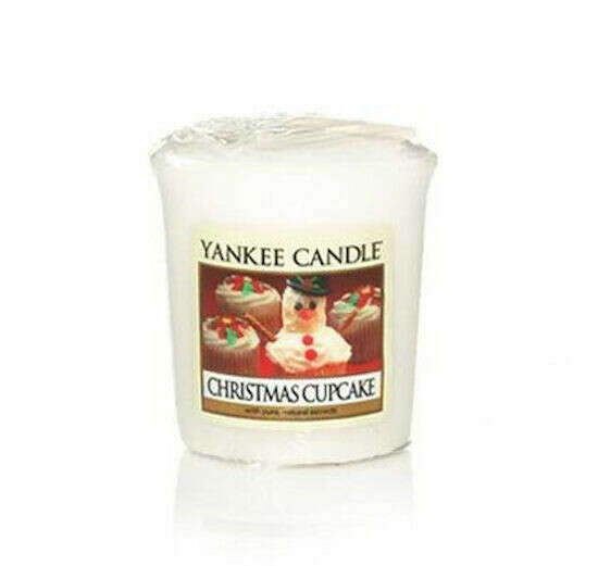 YANKEE CANDLE Sampler / Votive CHRISTMAS CUPCAKE White Festive Xmas
