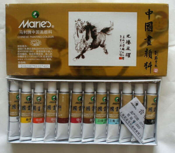 Минеральные краски Marie's для гохуа (18 цветов по 12 мл)