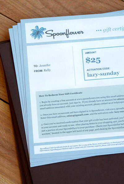 Gift Certificates - Spoonflower