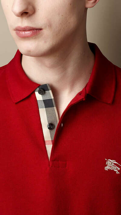 Check Placket Polo Shirt