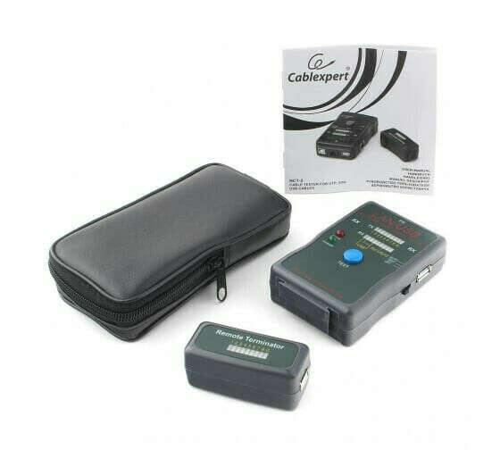 Тестер Cablexpert LAN 100/1000 Base-TX, для UTP, STP, RJ-11, USB-кабеля NCT-2