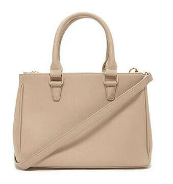 Textured Faux Leather Satchel