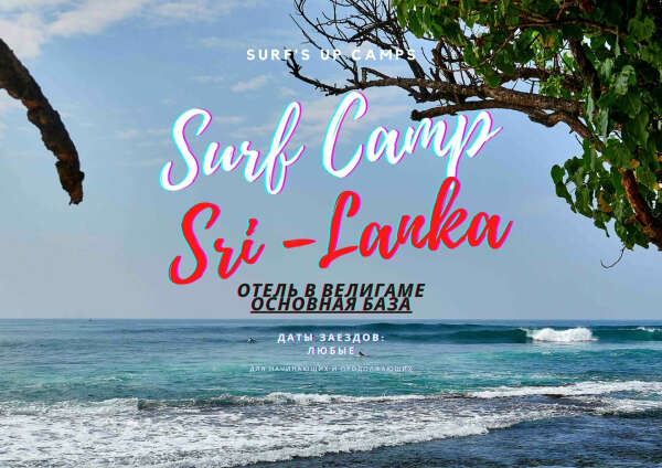 Surf's Up, Серф Кемп на Шри-Ланке (проживание с включенными уроками серфа)