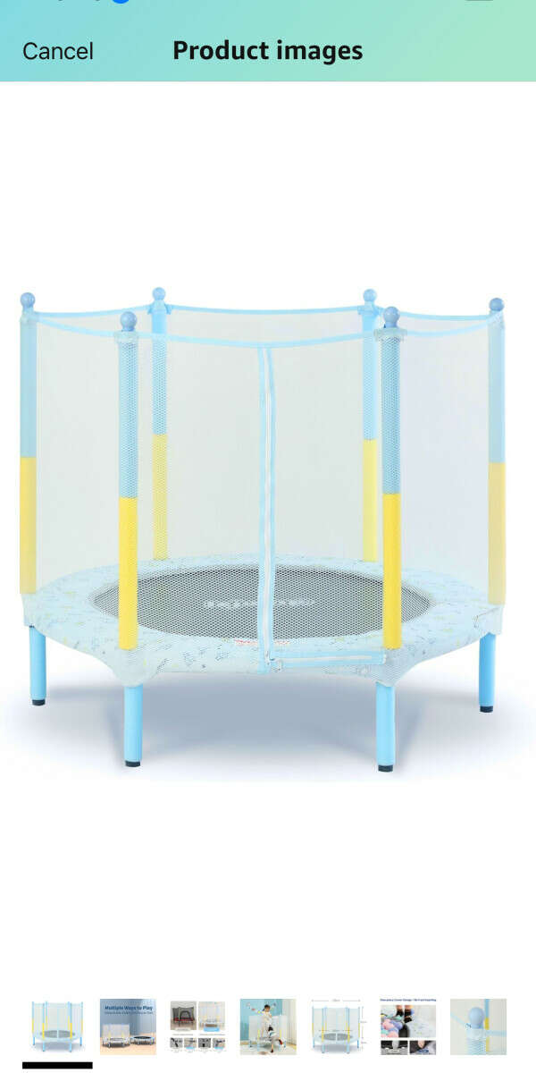 LeJump 55''/52" Trampoline for Kids Aged 1 to 8, 4.5FT Toddler Trampoline, Indoor Use, Includes Safety Enclosure Net and Anti-Skid Pad, Loading Capacity 80KG&50KG : Amazon.co.uk: Sports & Outdoors