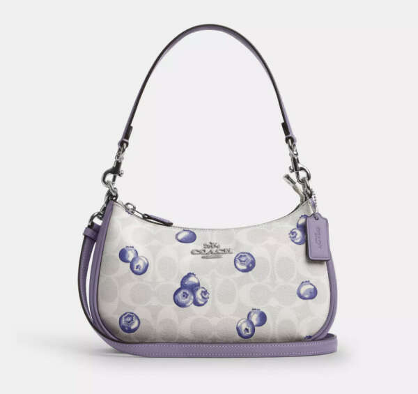 Teri Shoulder Bag In Signature Canvas With Blueberry Print