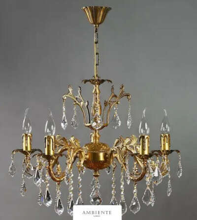 Подвесная люстра Ambiente Granada 2118/5 AB Leaf Crystal