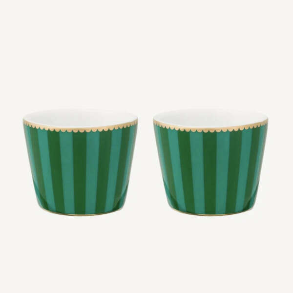 pip studio набор подставок для яиц love birds stripes emerald green