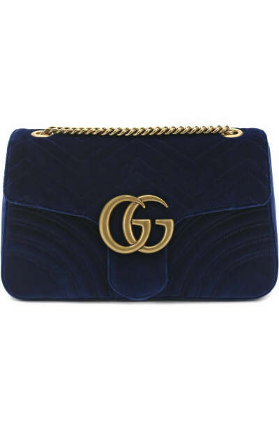 Женская синяя сумка gg marmont GUCCI