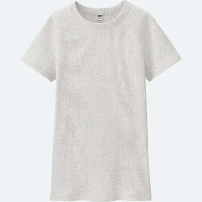 WOMEN SUPIMA COTTON RIBBED CREW NECK SHORT SLEEVE T-SHIRT