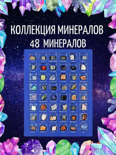 Набор минералов самоцветов