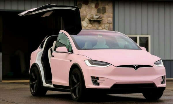 Pink tesla