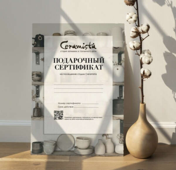 Сертификат в гончарную студию CERAMISTA
