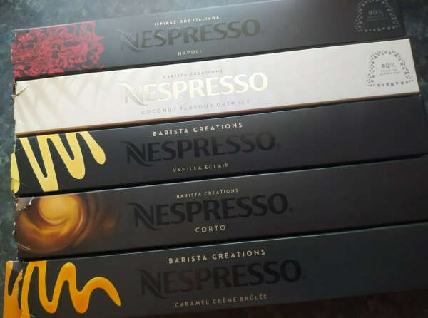 Капсулы Nespresso: Napoli, Corto, Cocoa truffle, Caramel creme, Vanilla ecler, Coconut