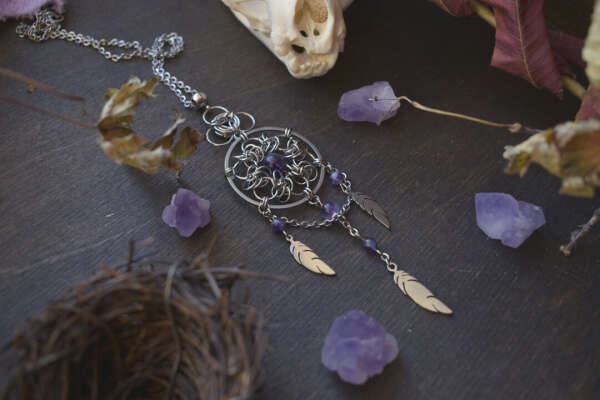 Кулон "Amethyst Dreamcatcher" с аметистом