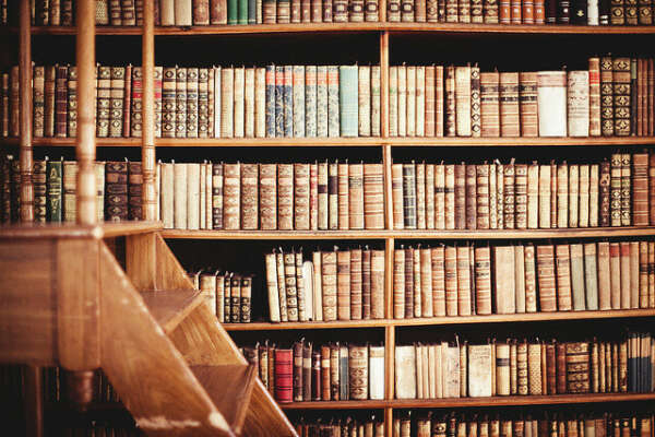 Огромный стеллаж, заполненный книгами