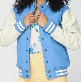 Unisex Club Jacket with Leather Sleeves | Jackets & Vests | Women's Outerwear | American Apparel