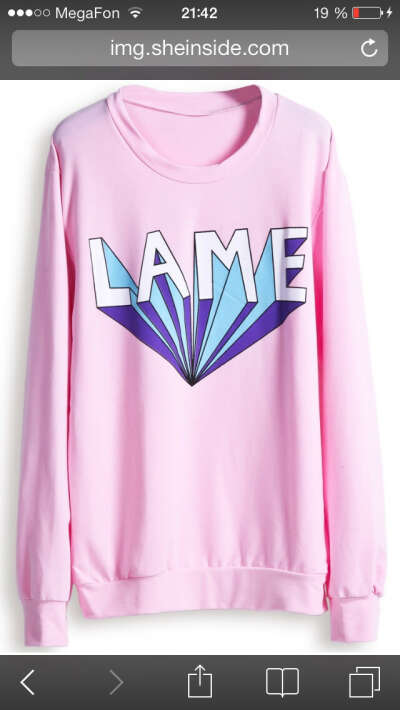 розовая печати LAME толстовка