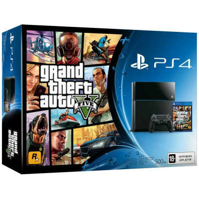 Игровая приставка PS4 Sony 500GB + GTA V (CUH-1108A)