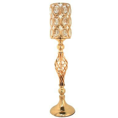 24.75" Miami Gold Metal Candle Holder