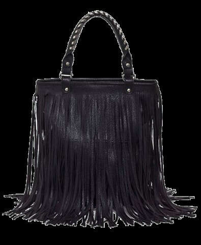 Vintage PU Fringe Studded Shoulder Bag