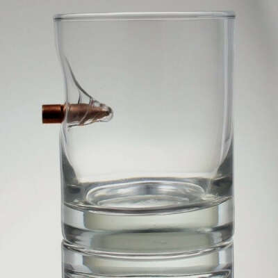 BenShot "Bulletproof"- Rocks Glass with Real Bullet