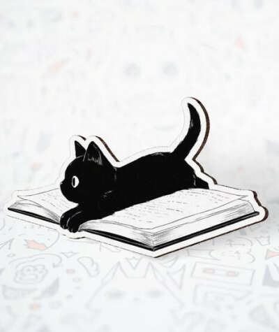Брошь Кот и книга
