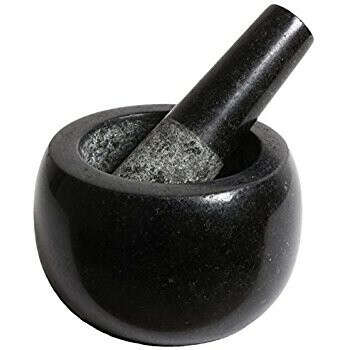 Fresco Granite Mortar and Pestle, Black, Small