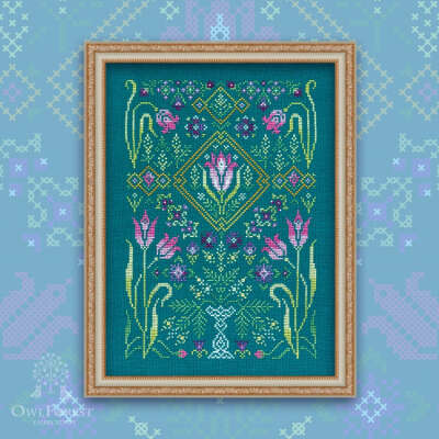 Printed embroidery chart “Tulips”