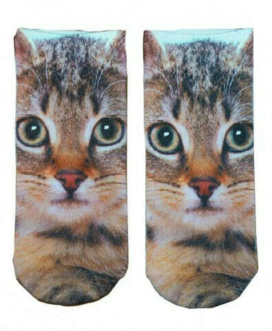 Cat Print Ankle Socks