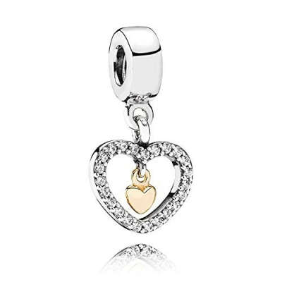 Бусина Pandora серебро с золотом (#791421CZ)