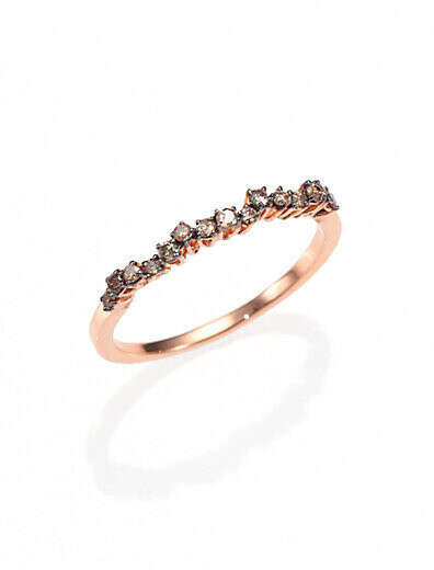 Suzanne Kalan KALAN by Champagne Diamond & 14K Rose Gold Wavy Cluster Ring - ShopStyle Women's Fashion
